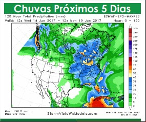 Chuvas nos próximos 5 dias nos eUA - AgResource
